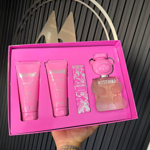 Estuche Toy 2 Bubble Gum Moschino perfume 100ml mini gel ducha crema corporal regalo ideal Colombia