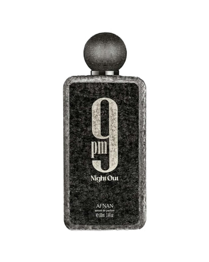 Perfume 9 PM Night Out Afnan EDP 100ml frasco oriental especiado unisex sofisticado