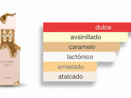 Lattafa Eclaire EDP - Fragancia árabe femenina con caramelo y leche