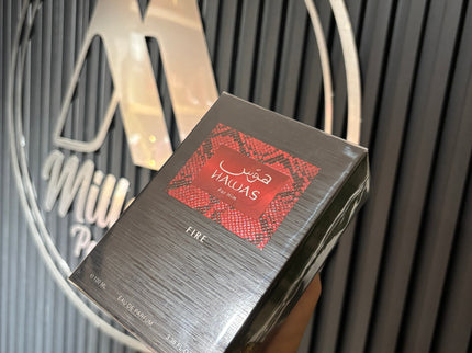 Rasasi Hawas Fire EDP 100ml frasco perfume unisex acuático larga duración Colombia