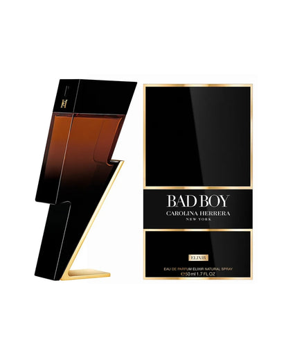 Bad Boy Elixir Carolina Herrera Eau de Parfum 100ml caja y frasco perfume seductor salvia cuero cedro