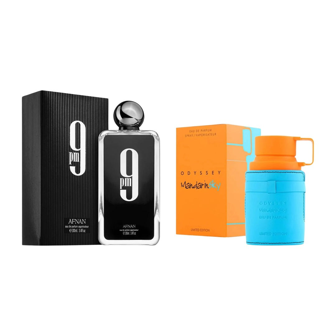 COMBO AFNAN 9 PM + ARMAF ODYSSEY MANDARIN SKY con estuches - Perfumería Millennio