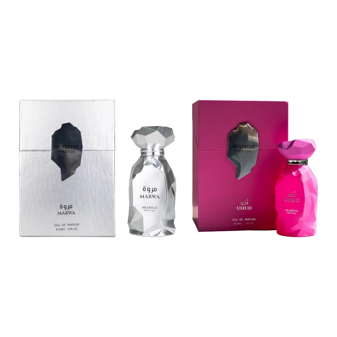 COMBO ARABIYAT PRESTIGE MARWA + UHUD con estuches - Perfumería Millennio