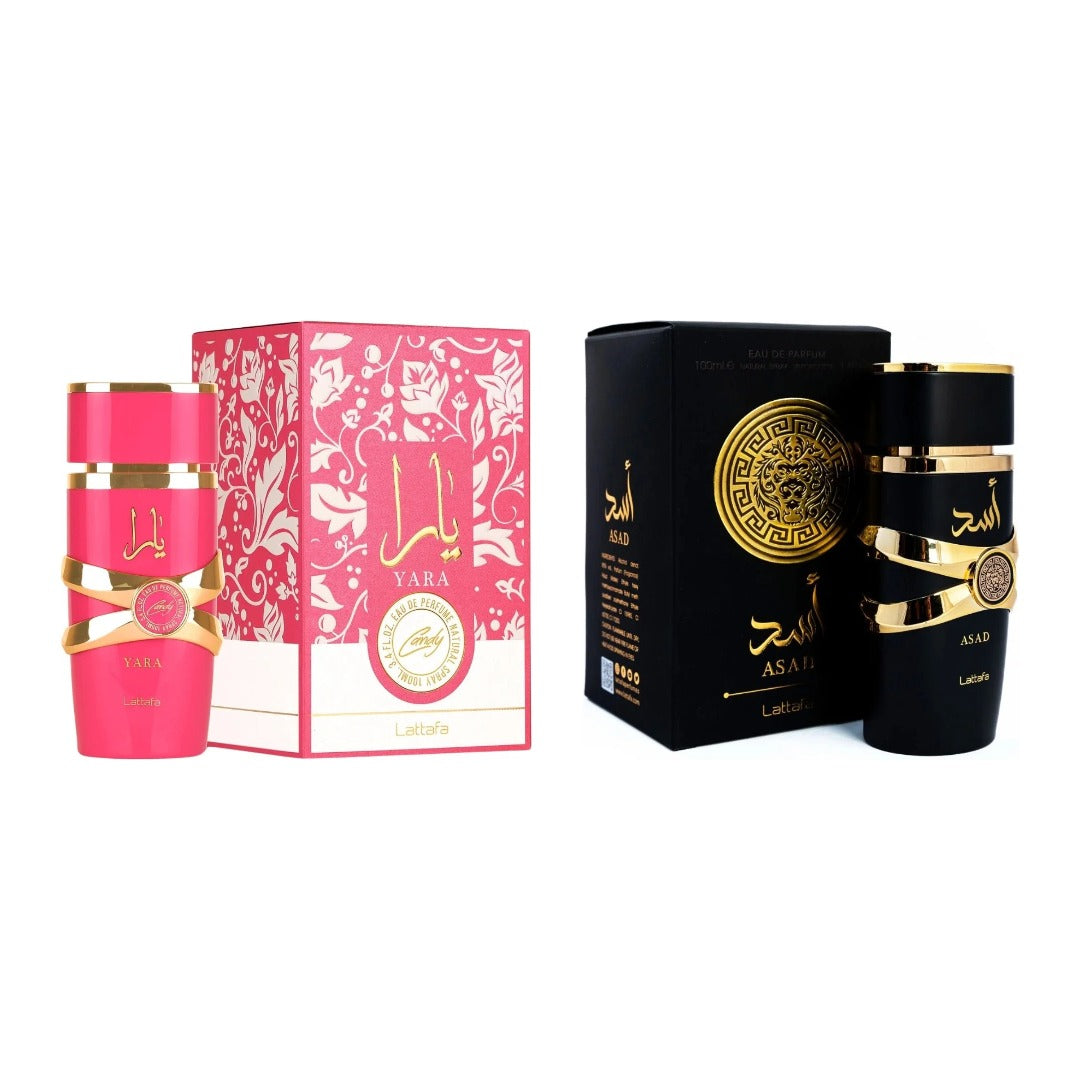 COMBO LATTAFA YARA CANDY + ASAD con estuches - Perfumería Millennio