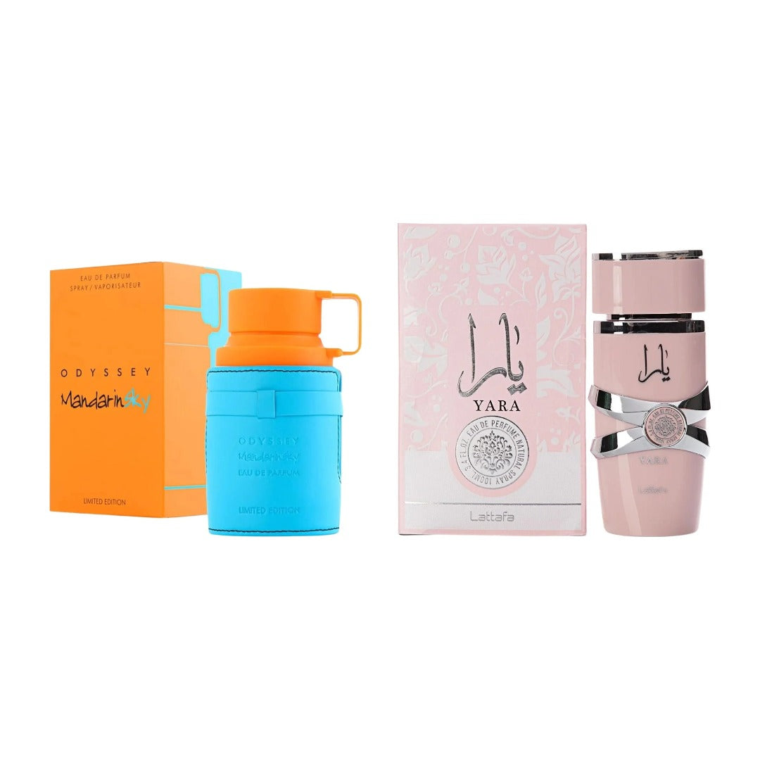 COMBO ARMAF ODYSSEY MANDARIN SKY + LATTAFA YARA con estuches - Perfumería Millennio
