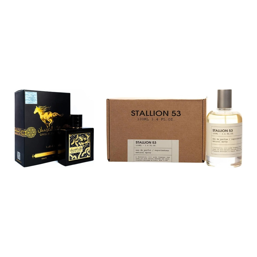 COMBO LATTAFA QAED AL FURSAN + EMPER STALLION 53 con estuches - Perfumería Millennio