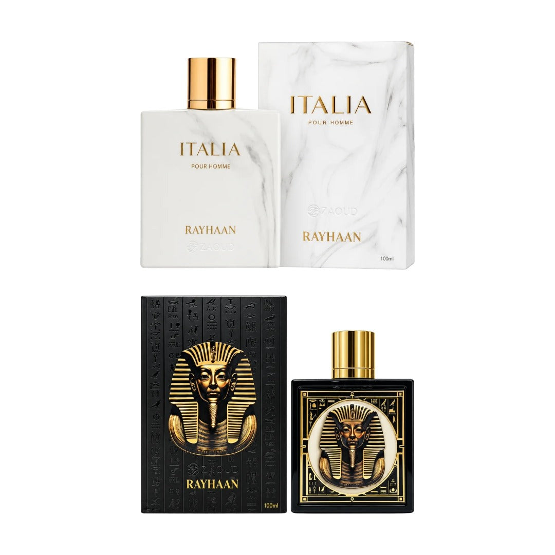 COMBO RAYHAAN ITALIA + PHARAOH con estuches - Perfumería Millennio