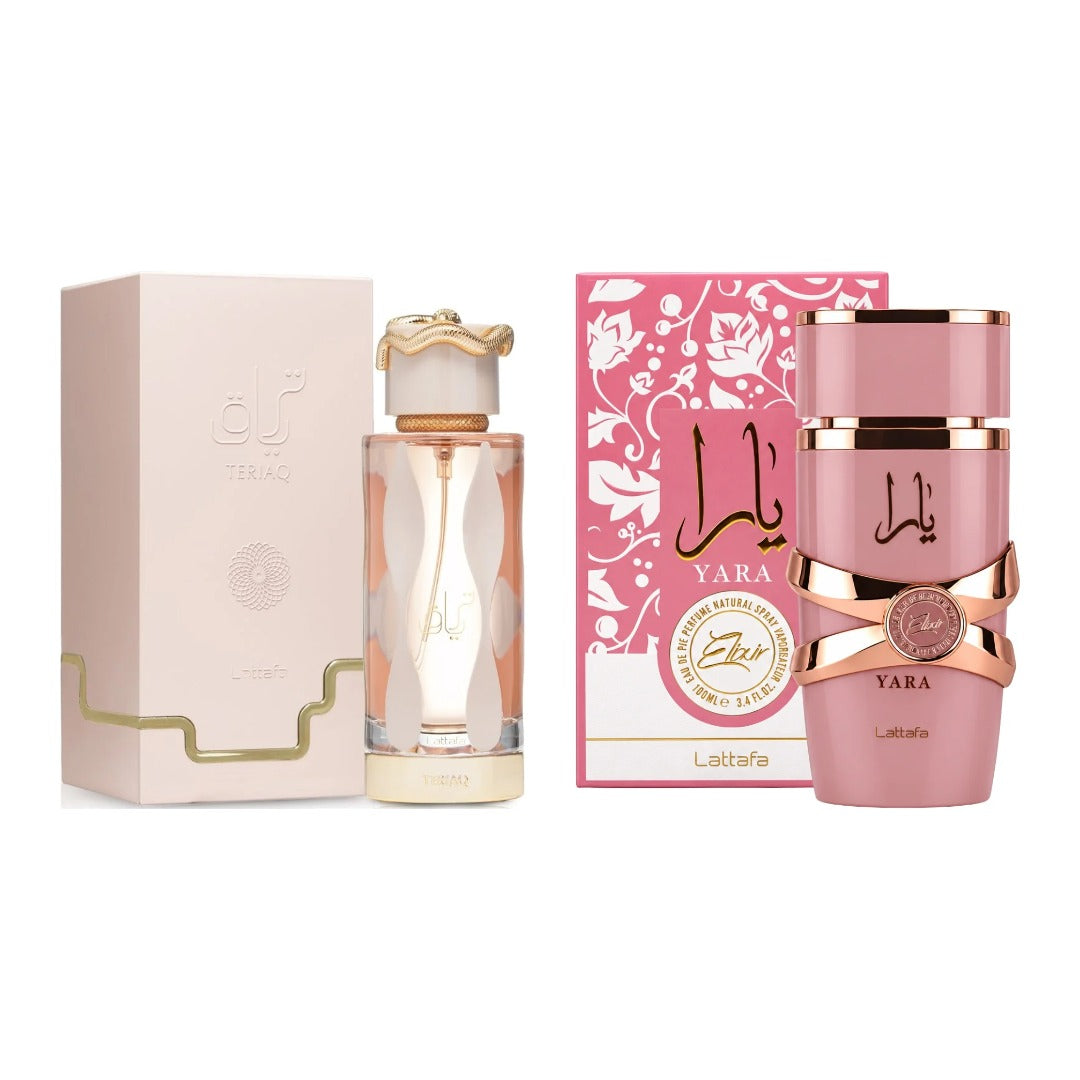 COMBO LATTAFA TERIAQ + YARA ELIXIR con estuches - Perfumería Millennio