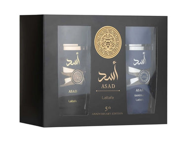 ESTUCHE LATTAFA ASAD 5 ANIVERSARIO: ASAD 100 ML + ASAD ZANZIBAR 100 ML - Perfumería Millennio