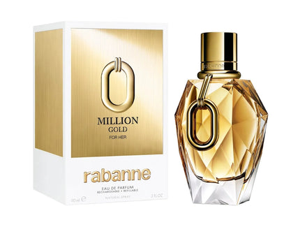 Million Gold For Her Paco Rabanne Eau de Parfum 90ml caja y frasco perfume sensual lujoso rosa jazmín vainilla