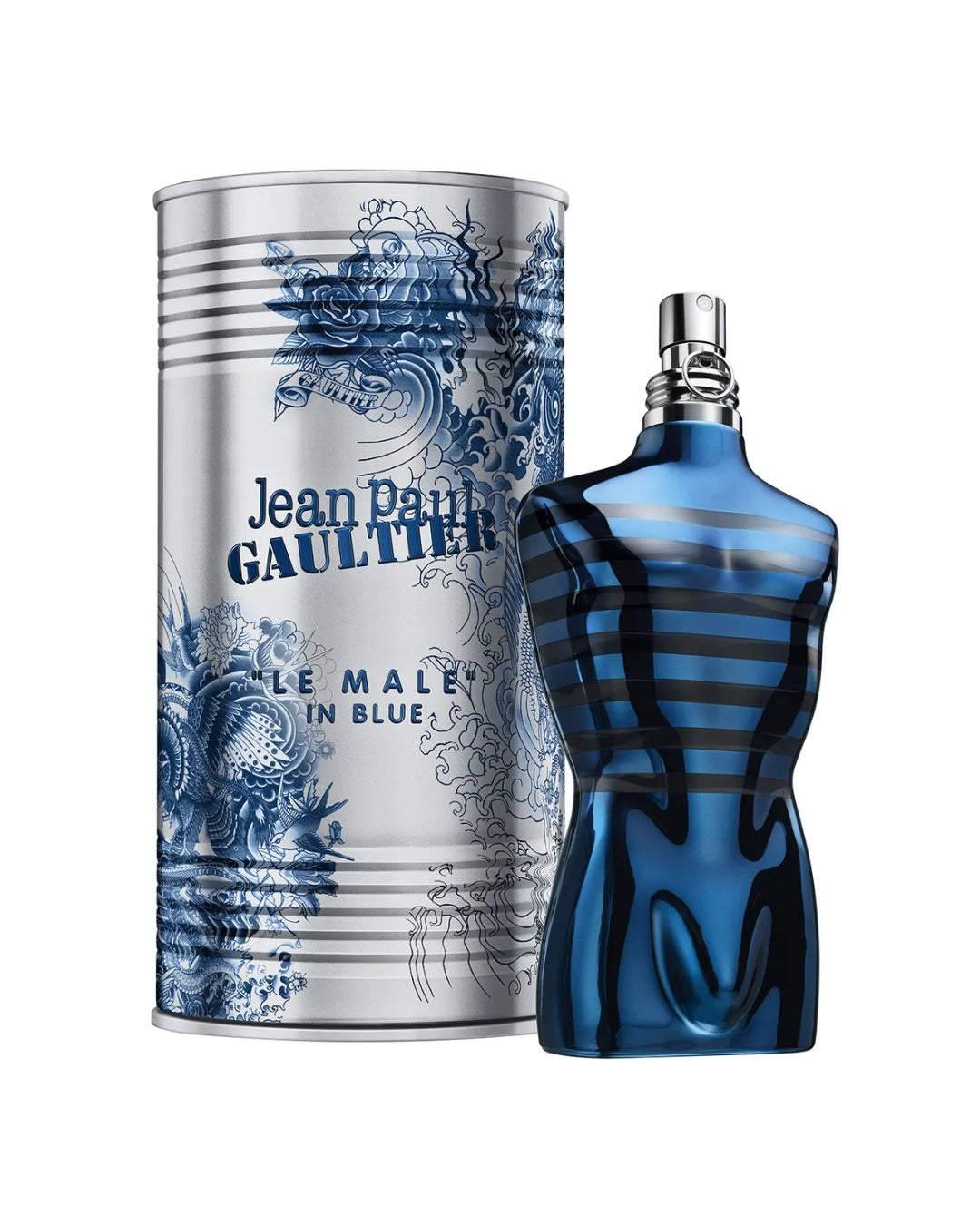 Le Male In Blue Jean Paul Gaultier EDP 125ml – Frasco azul vista frontal