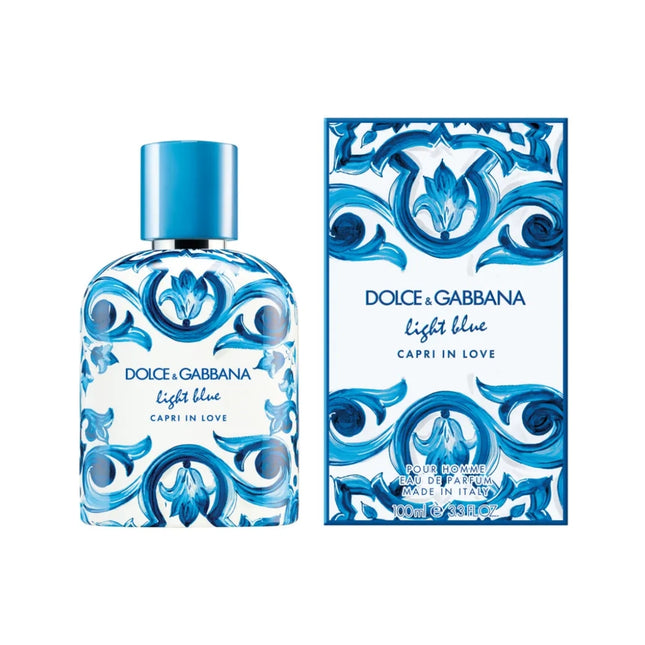 Frasco Light Blue Capri In Love Pour Homme Dolce & Gabbana 100ml - Notas de Pimienta, Higo y Pachulí
