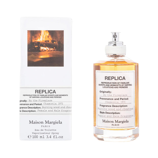 PERFUME REPLICA BY THE FIREPLACE